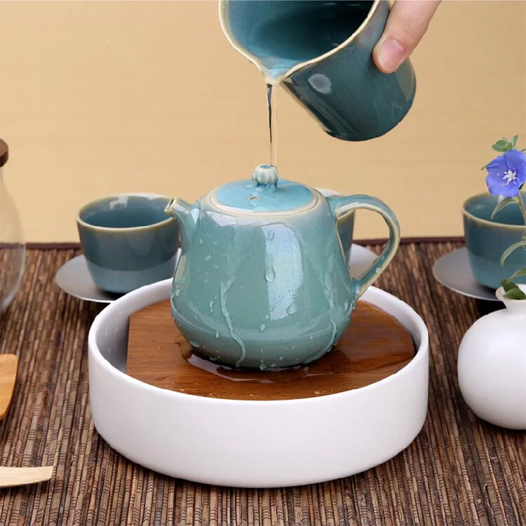 【個人茶席組全配C】綠翠玉兔毫釉茶壺系列