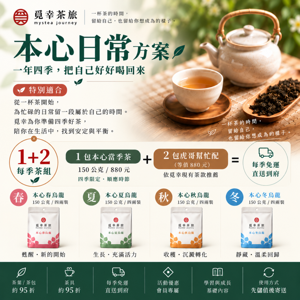 本心日常方案大圖.01 好命日常方案|一年四季,把自己好好喝回來